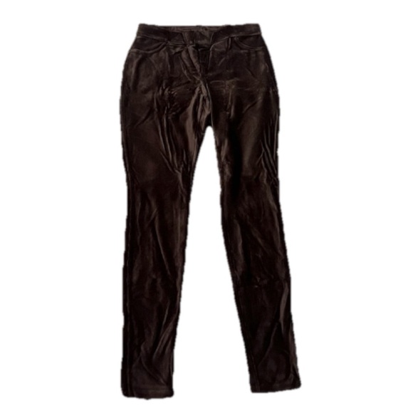NWT June & Daisy Corduroy Brown Pull On Leggings Pants Low Rise Small Pockets - Picture 1 of 9